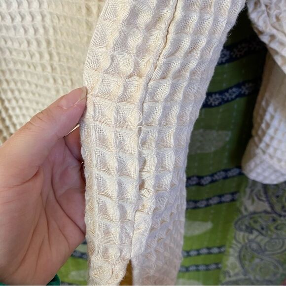 BDG Cream Stanley Waffle Knit Button-Down Shirt Size Extra Small - Picture 11 of 16